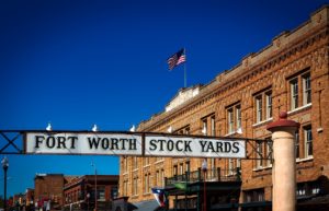 Stock yards in Fort Worth.