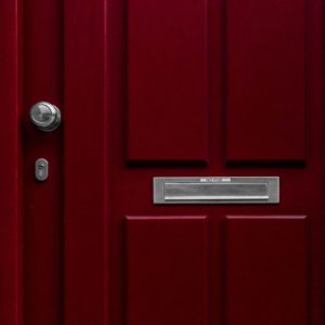 The door of a house. 