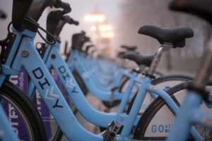 A row of bikes