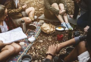 people having a picnic