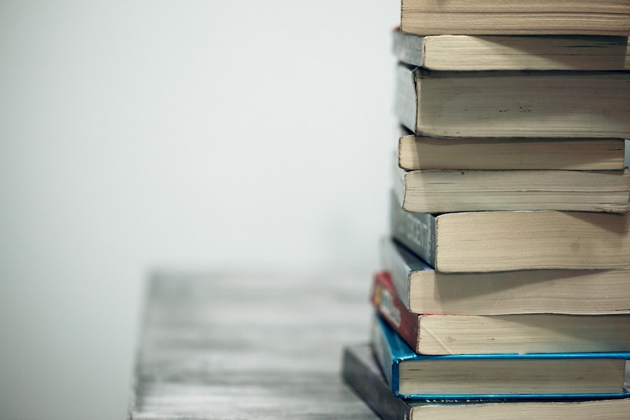 A stack of books.