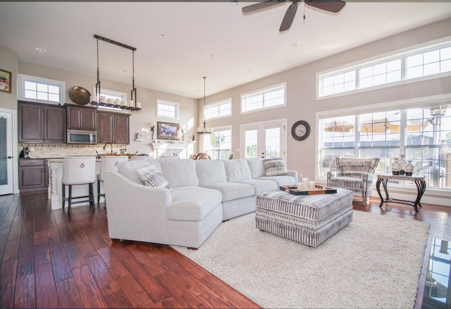 Living room and kitchen