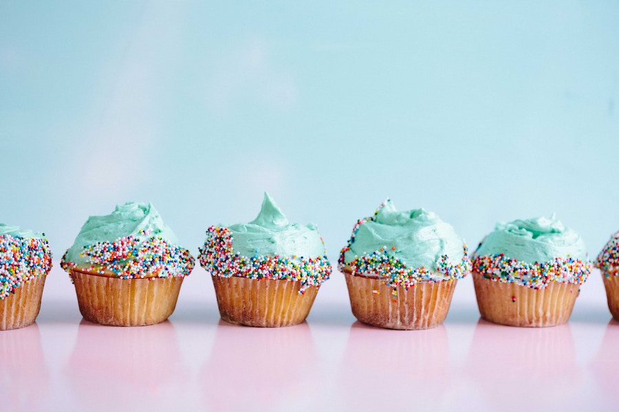 Blue cupcake desserts